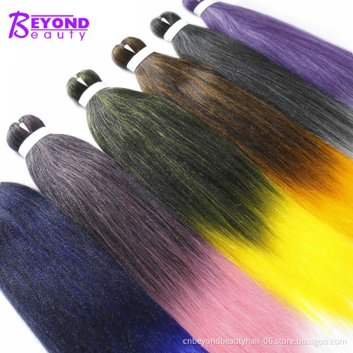 wholesale Cheap Price pre stretched hair Yaki Jumbo ombre colored braiding hair braid pre stretched hair Box Braids